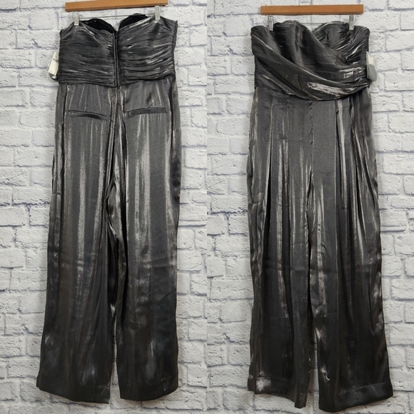 Anthropologie Strapless Shine Jumpsuit - Picture 4 of 9